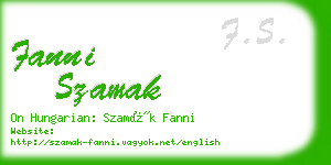 fanni szamak business card